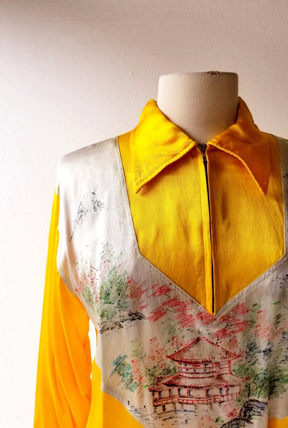 Japan Souvenir Shirt | 1940s Shirt | Satin Shirt | M L - Etsy Japan Souvenir Shirt | 1940s Shirt | Satin Shirt | M L - Etsy