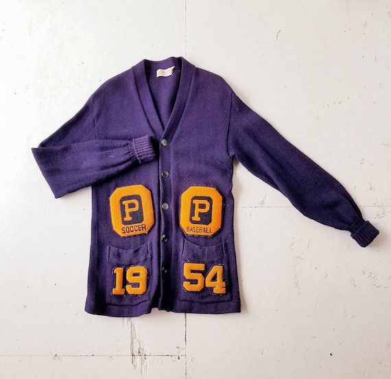 50s Varsity Sweater | 1950s Cardigan | Oak Park Ri