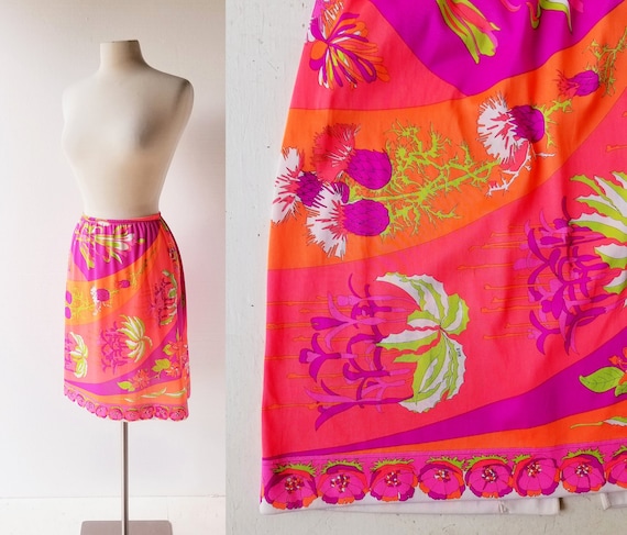 1970s Pucci Slip | Thistle Print | Pucci Skirt | 2