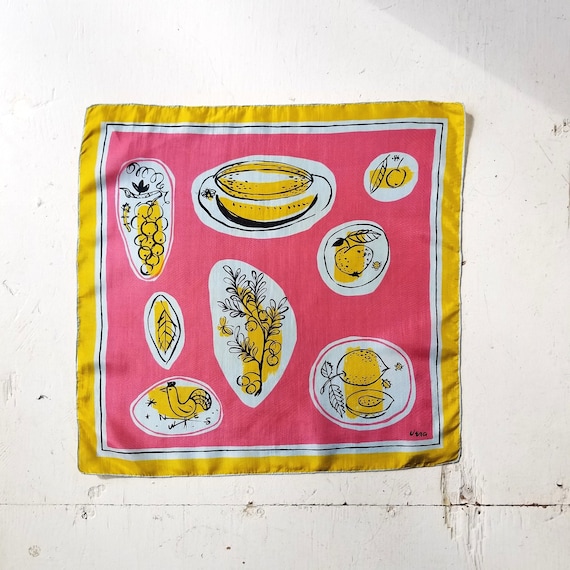 Vera Silk Scarf | Fruit Harvest | 1940s Scarf