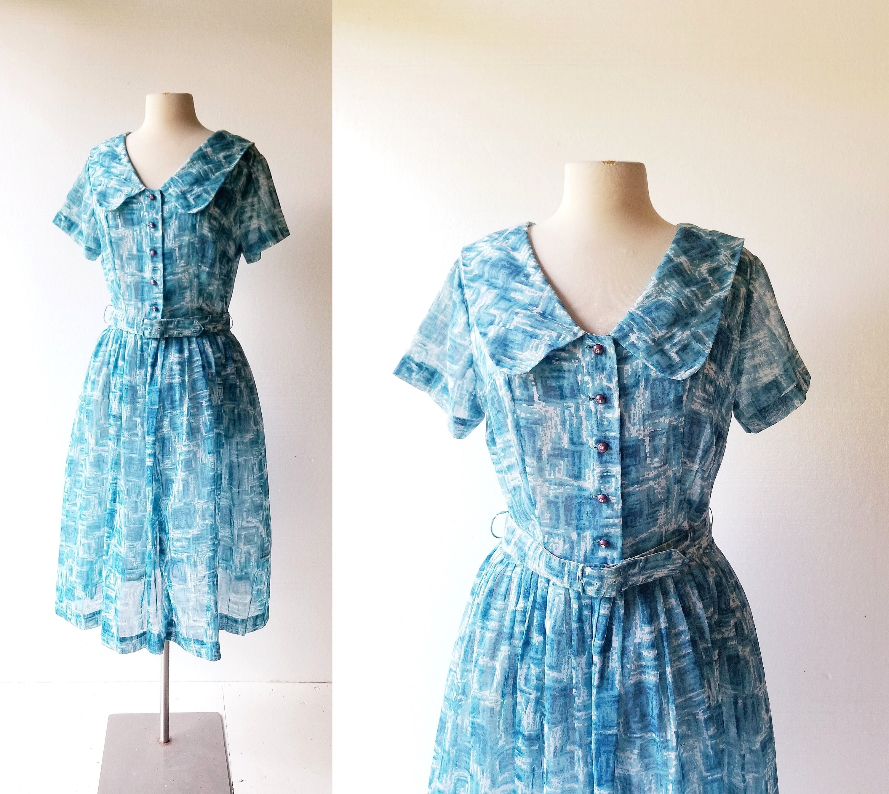 Dee Dee Navy Polka Dot 50s Full Circle Dress With Matching Belt! - British  Retro