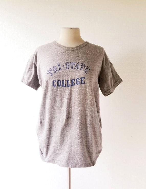 Vintage 1960s T Shirt | Tri-State College | Colle… - image 3