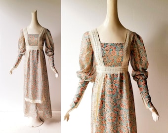 Gunne Sax Black Label Dress | Renaissance Dress | 1970s Dress | XXS XS