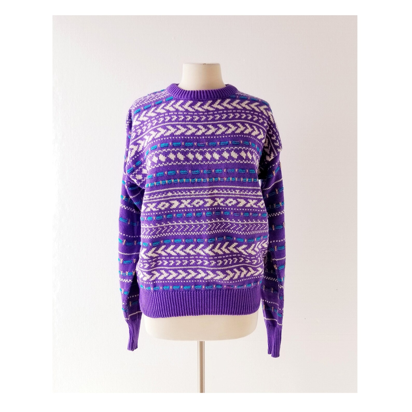 80s Cotton Sweater Colours by Alexander Julian Deadstock | Etsy