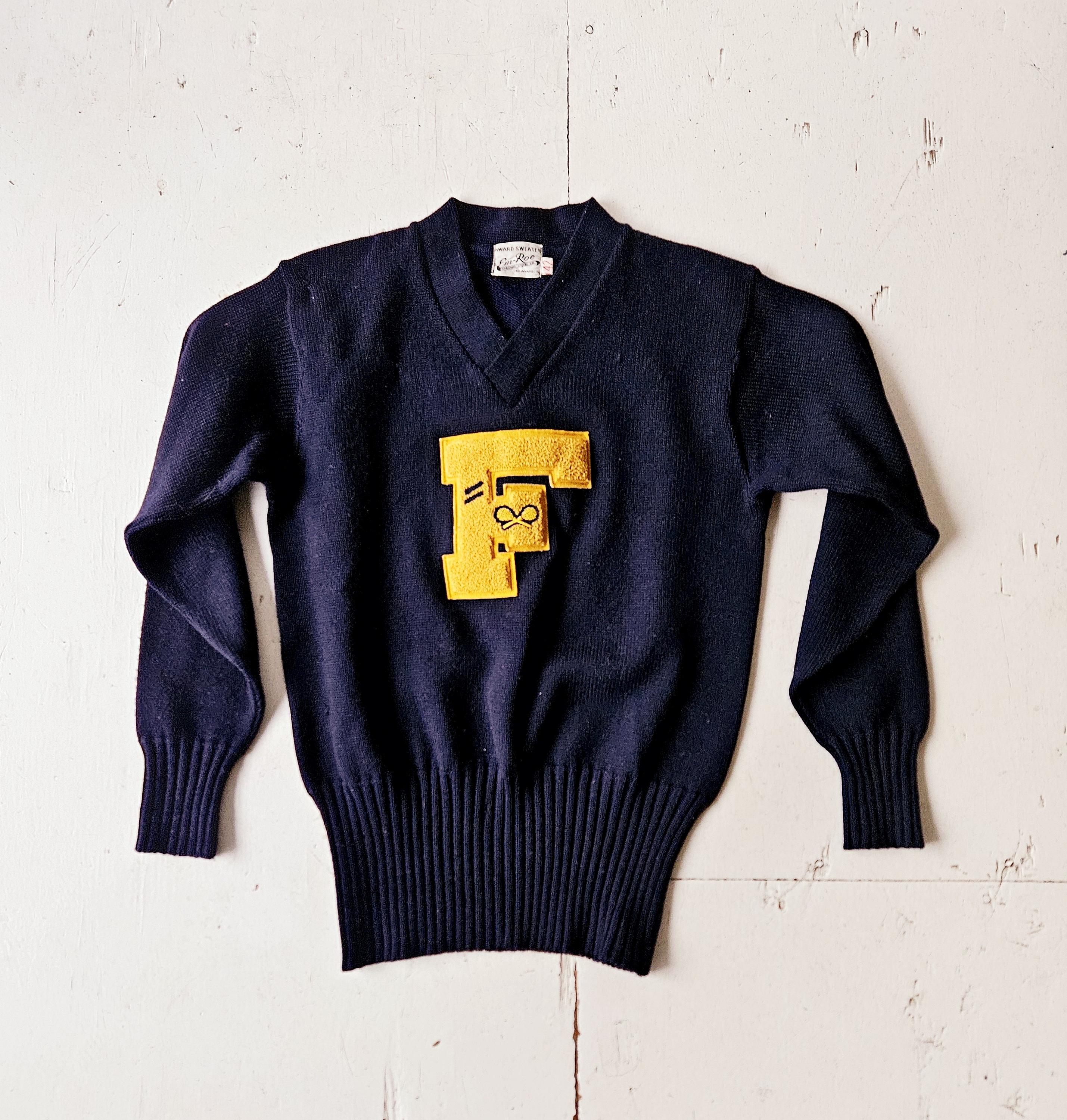 トップス 1950s Lettered knit Lettered sweater Vintage 50s 60s Letterman Sweater / Imperial Letterman