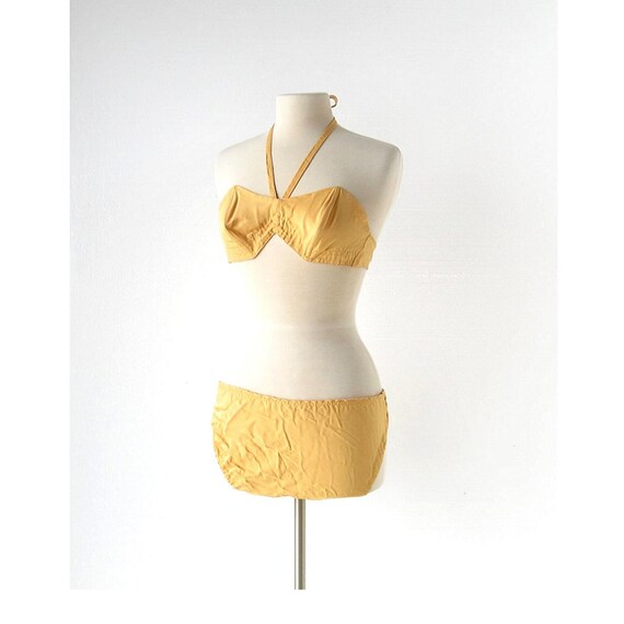 Vintage 1960s Bikini | Yellow Bikini | 60s Swimsui