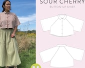 Sour Cherry Button-Up Shirt PDF Sewing Pattern | Size Inclusive | Adventurous Beginner-Friendly