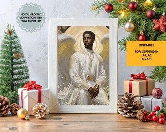 Angel Christmas Art Print: Festive Holiday Decor (Digital Download)