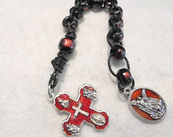 St Michael and a 4 way cross gratitude beads