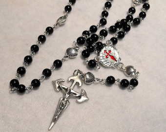 St James rosary with shell Pater beads