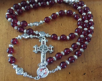 St Benedict scroll crucifix rosary