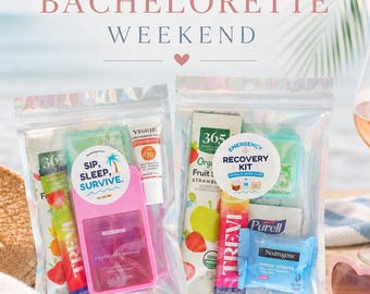 Bridesmaid Hangover Kit Gift Bag Wedding Recovery Survival Kit Girls Trip Essentials Bachelorette Favor
