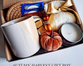Cozy Fall Gift Box Autumn Harvest Basket for Her