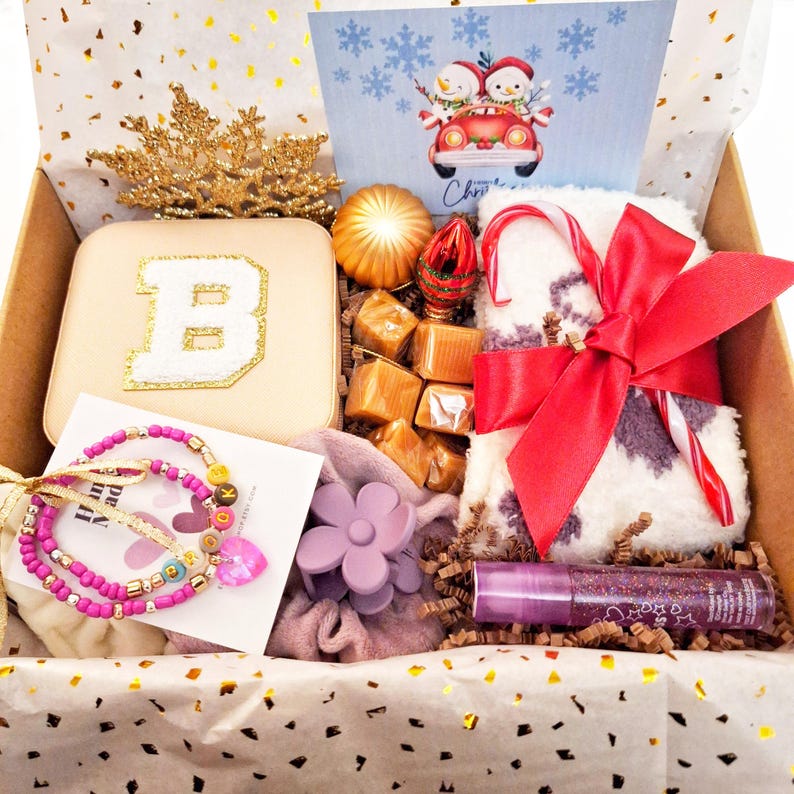 Personalized Teen Gift Box Custom Jewelry, Chenille Letter image 6