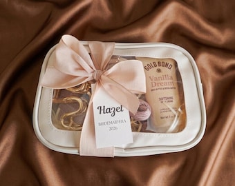 Bridesmaid Proposal with Gift Tag Bachelorette Girls Trip Pouch Bridal Shower Bag