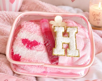 Girls Sleepover Party Favors Personalized Teen Spa Pouch (Custom Letter)