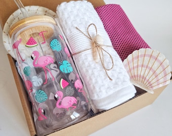 Cesto regalo estivo per compleanno, viaggio per ragazze, pacchetto spiaggia