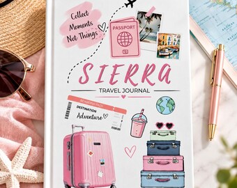 Personalized Travel Journal for Teen Girls Custom Name Hardcover Notebook Travel Diary Vacation Book