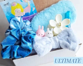 Teen Birthday Gift Box Spa Set with Plush Eye Mask & Scrunchies Easter Gift