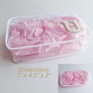 Bolsa de regalo transparente para adolescentes, ideal para fiestas de pijamas, cumpleaños, regalos, bolsa de cosméticos con letras personalizadas, bolsa de viaje transparente impermeable personalizada.