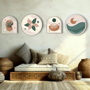 Boho geometrisch houten muurdecor, modern boho-huisdecor, minimalistisch boho-muurdecor, boerderij en boho-muurkunst,