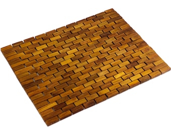 Handmade Teak Wood Bath Mat | Foldable Shower & Spa Mat