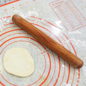 12&quot; Long Mahogany Wood Rolling Pin | Wooden Roller for Baking