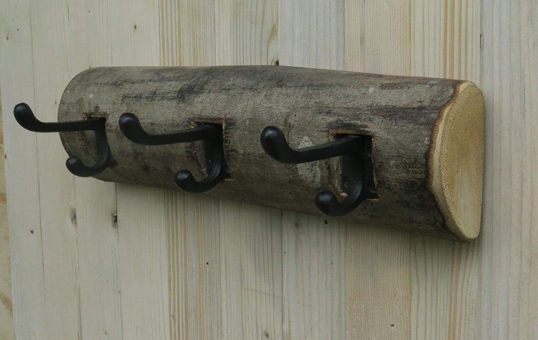 Log Coat Racks Wall Mounted Solid Wood Log Coat Rack - Etsy UK