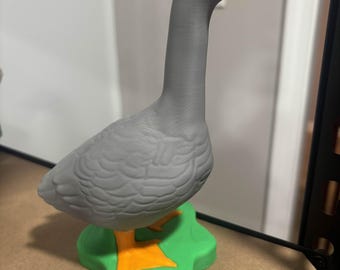 Grey Original Silly Goose Full Color 3D Printed Desk Goose