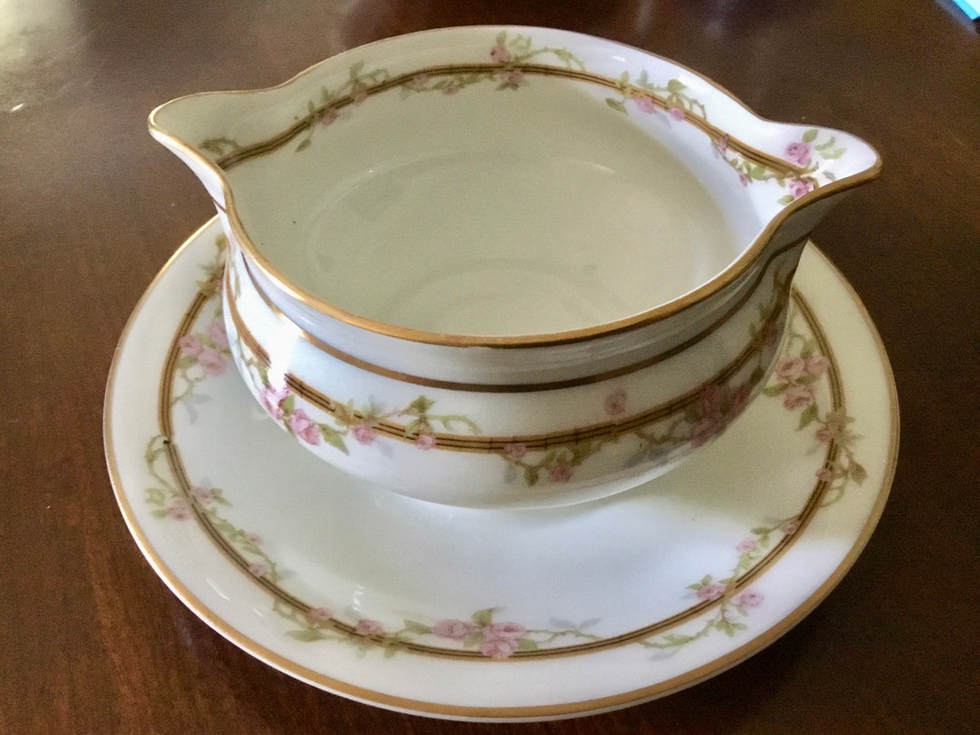 Theodore Limoges Gravy Boat With Underplate Antique 1903 Etsy