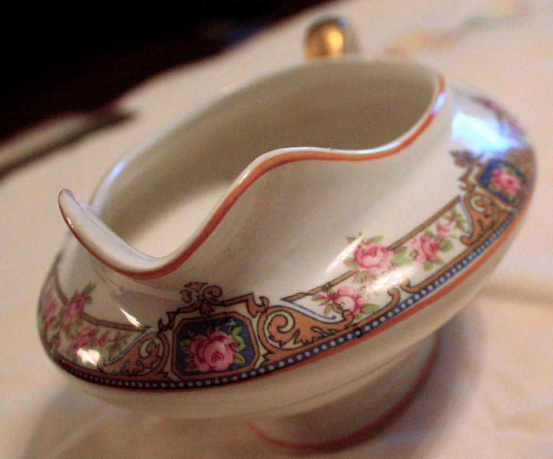 Antique K T and K Fine Bone China Gravy Boat Knowles Taylor Etsy
