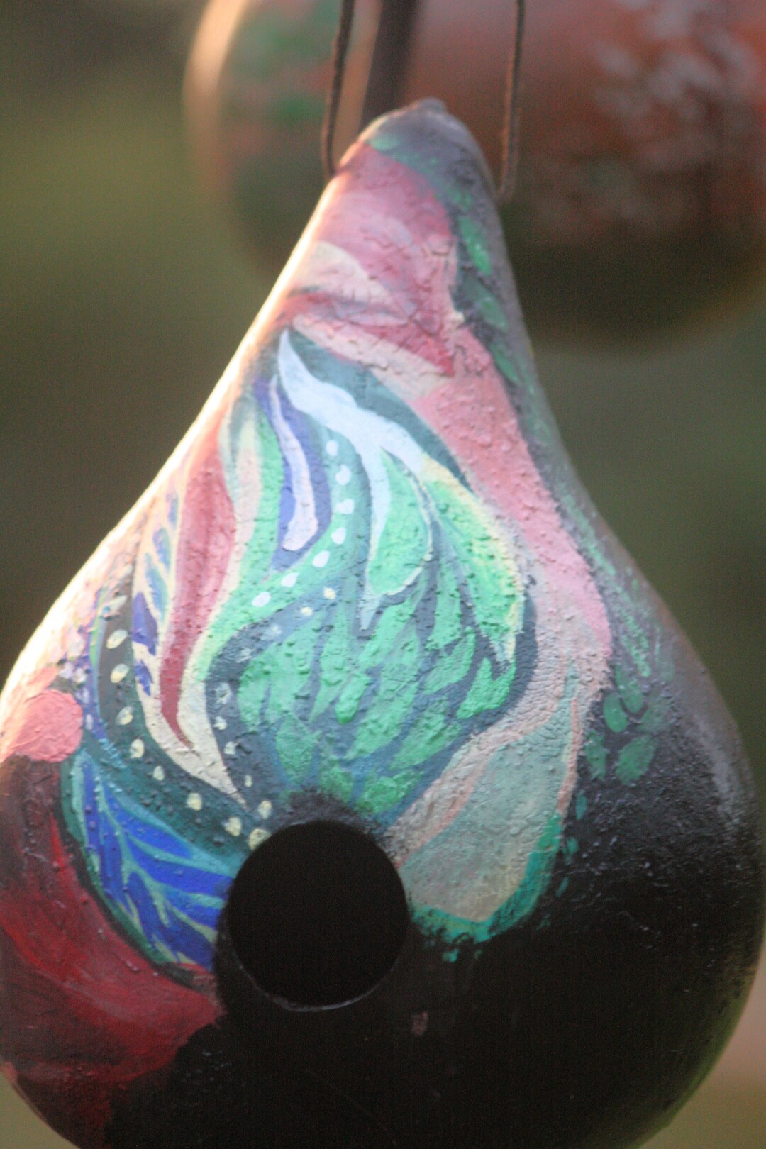 Dried Gourd Bird Feeder or Bird House Hand Painted Bird Etsy