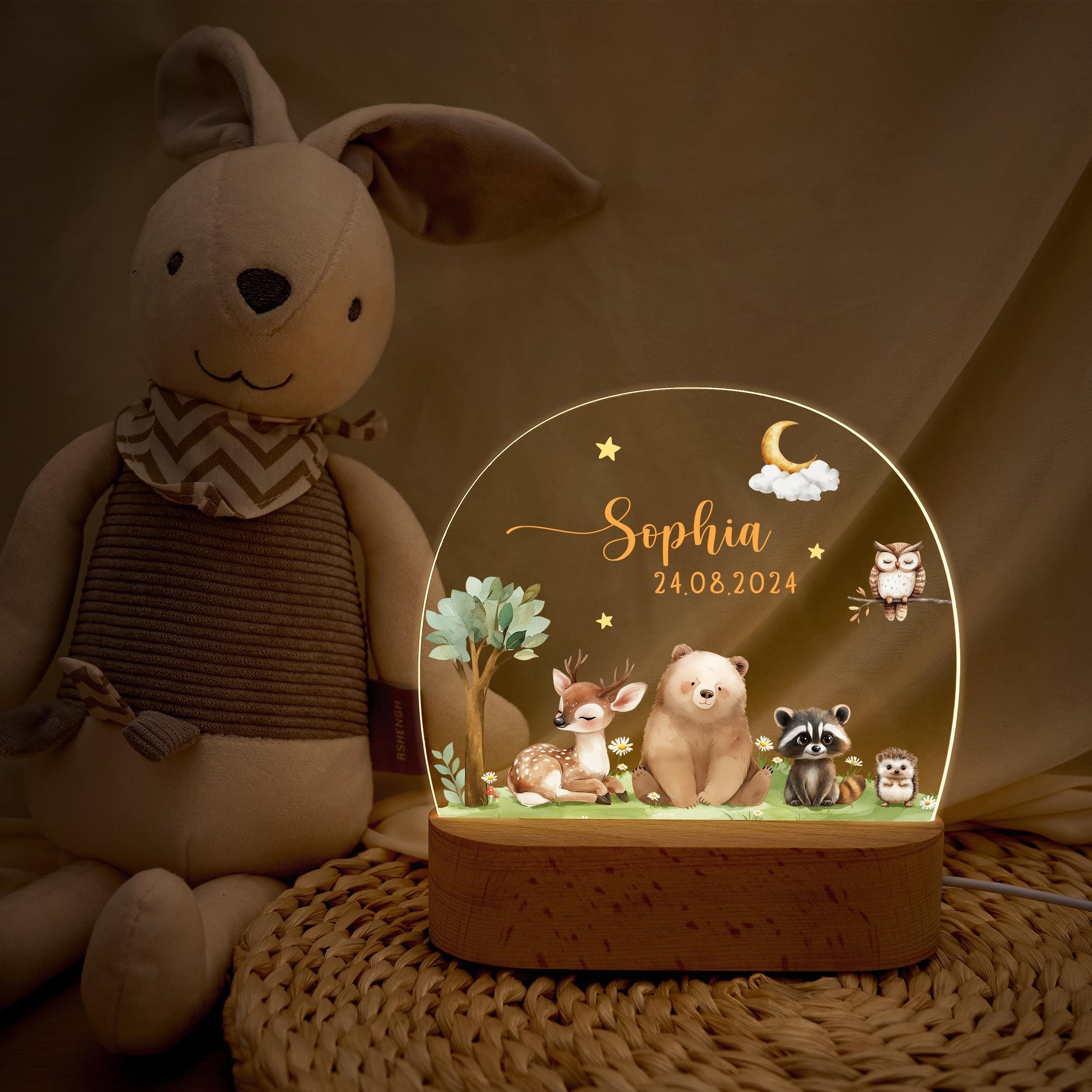 Personalized Night Light Kids, Custom Baby Name Night Light, Bedside Lamp, Baptism Gift, Baby Girl Gift, Gifts For New Baby