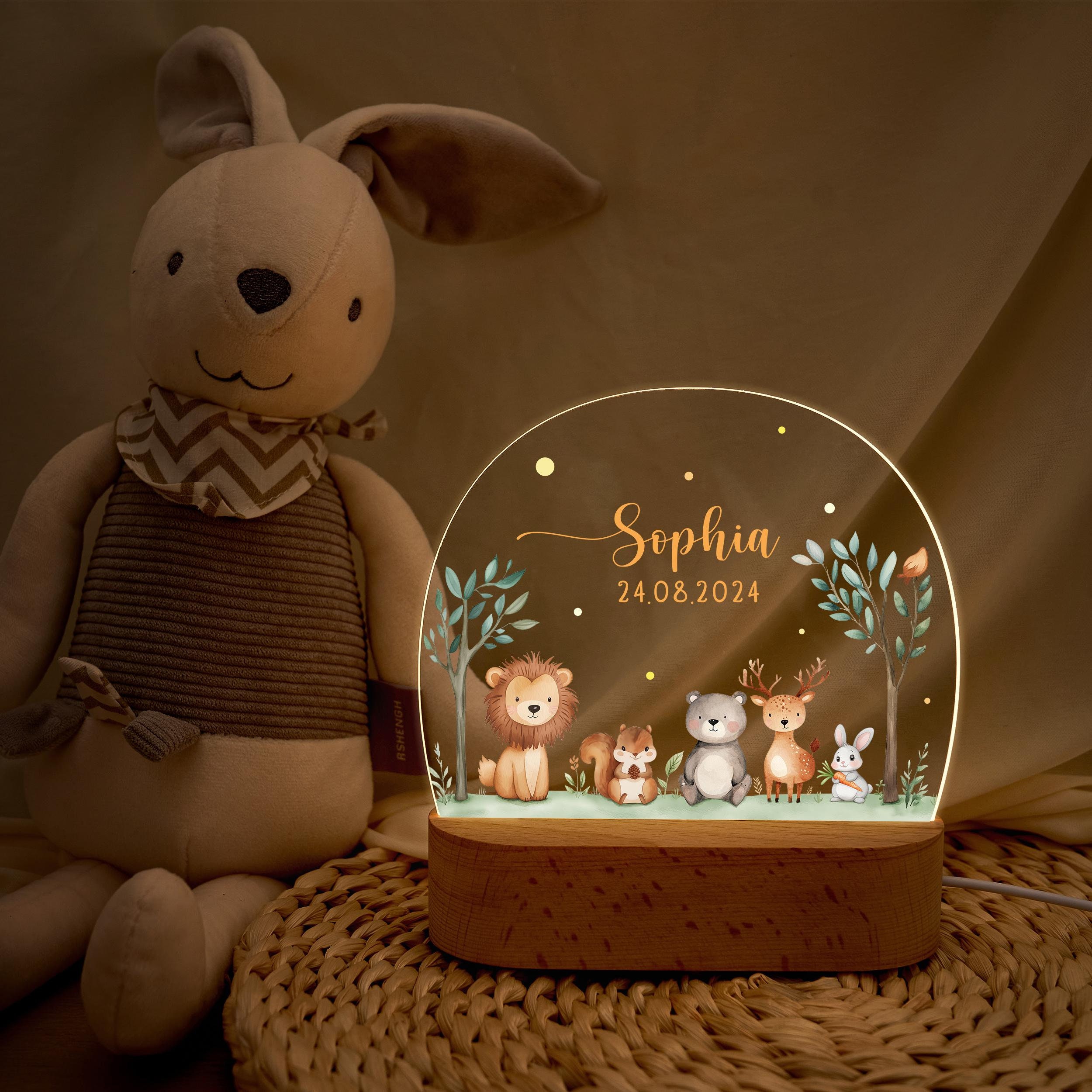 Lampada da notte in acrilico personalizzata, regalo per neonati, regalo per battesimo, cameretta dei bambini, regalo di compleanno, lampada da comodino - Italia
