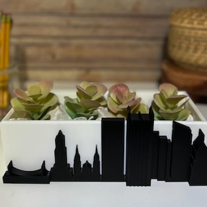 Pittsburgh Skyline Desktop Office Planter - Customize colors - FREE SHIPPING!