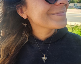 Custom Shark Tooth Necklace – Choose Your Tooth, Wire, and Bead! Silver or gold. Hand wrapped for a unique one of a kind gift