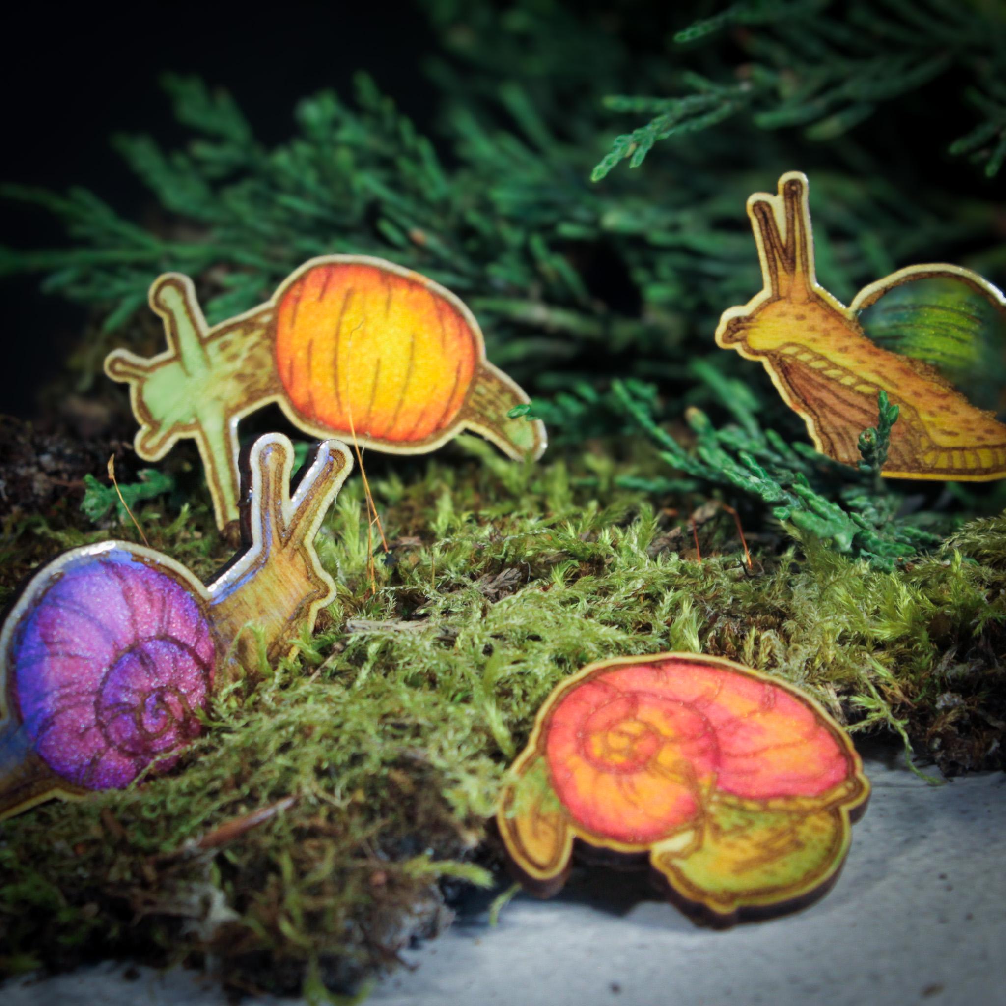 Snail Magnets Snail Hand Painted Mini Magnet Set - Etsy