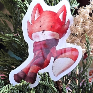 Sticker Sage le renard - Renard assis confortable