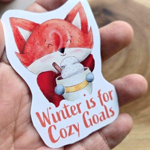 Sticker Sage le renard - L'hiver est fait pour être douillets