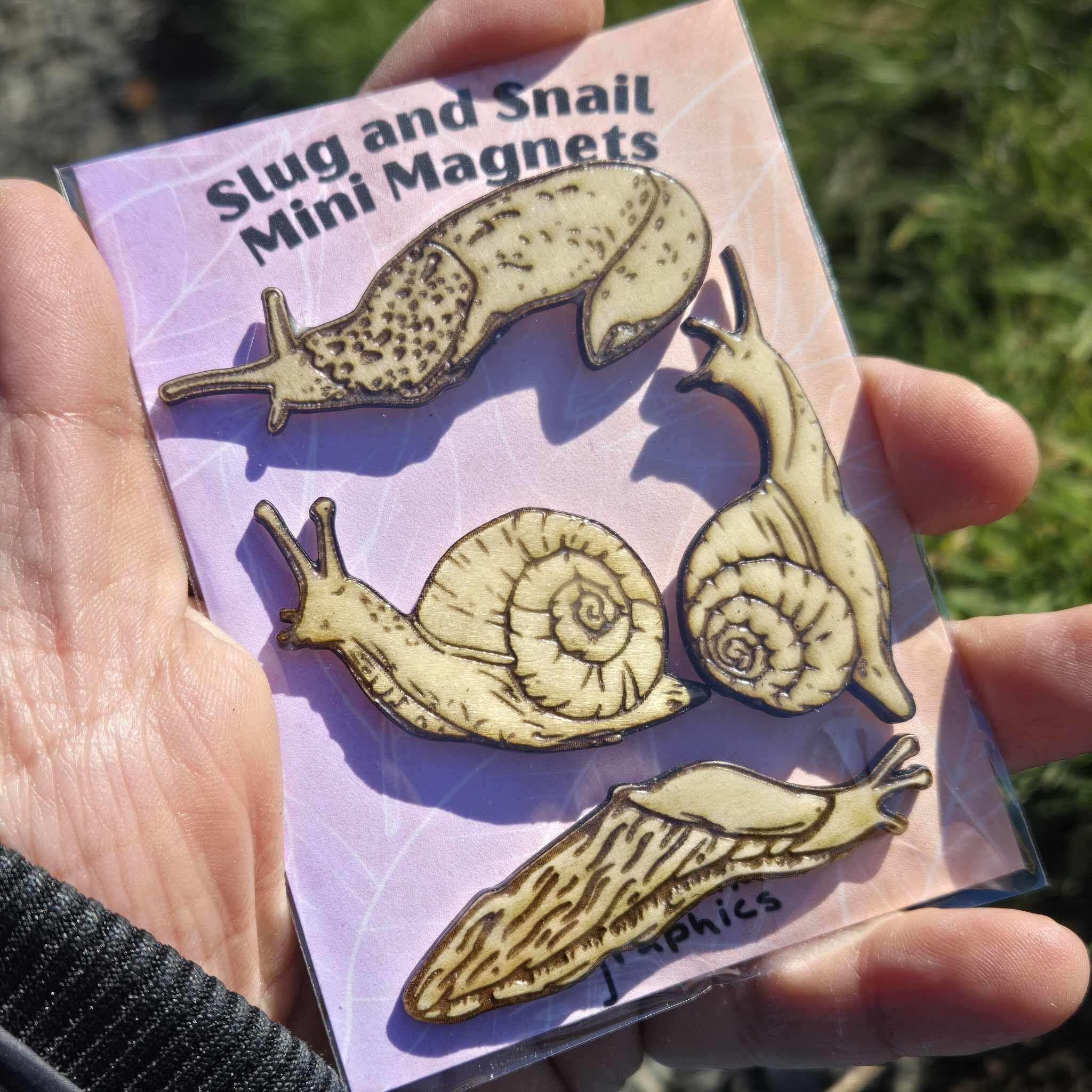 Snail Magnets Snail & Slug Mini Magnets – Hand-painted or Natural Wood - Etsy Australia