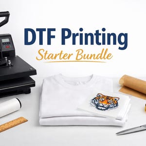 DTF Printing Starter Bundle | Beginner Guide, Quick Reference & Checklist | Heat Press Shirt Transfer PDF English