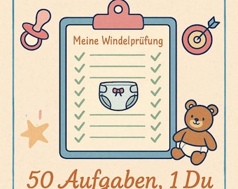 Die Windelprüfung – 50 Aufgaben, 1 du DL ABDL Buch Anfänger Sprache Deutsch