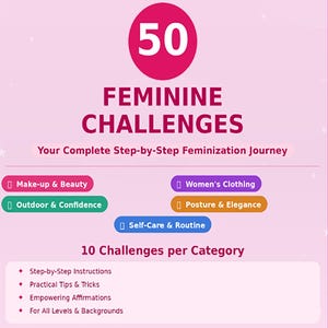 Feminization Challenge Cards – 50 Sissy Tasks & Feminization Training Printable | English