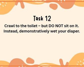 Baby Regression Challenge – 25 Embarrassing Tasks for Diaper Lovers English