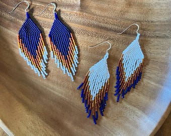 Mountain Sun Beaded Fringe Earrings