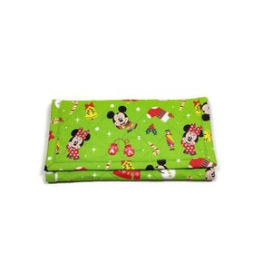 Cartera navideña para mujer, billetera triple, hecha a mano, de tela acolchada suave, con bolsillo con cremallera, regalo para ella