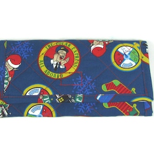 Cartera navideña Polar Express, hecha a mano, acolchada, de tela, con tres pliegues, con bolsillo con cremallera, para mujer, regalo para ella
