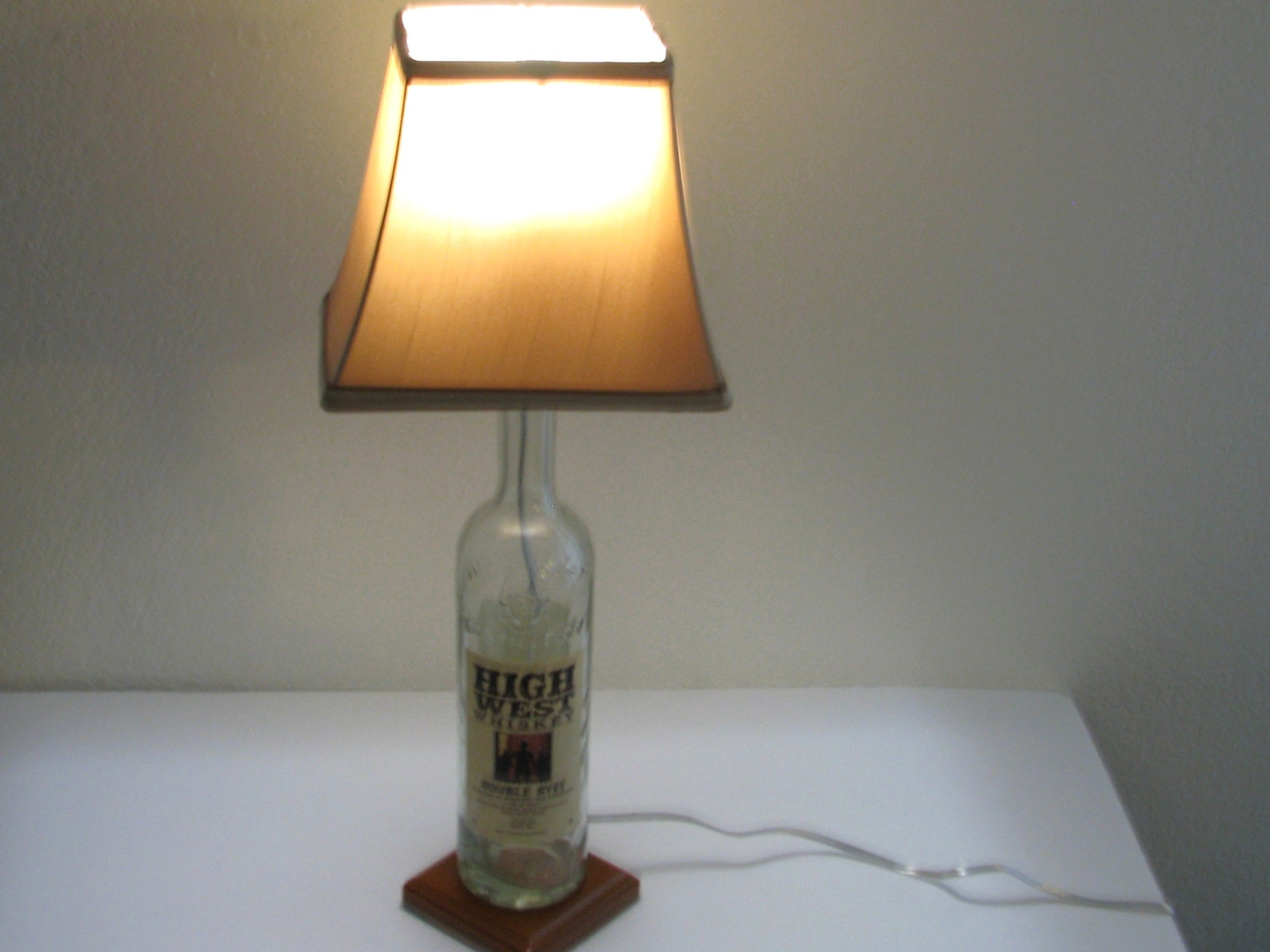 High West Whiskey Lamp / Liquor Bottle Lamp With Shade / - Etsy