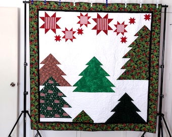 Christmas Tree Farm Quilt: Handmade Patchwork Holiday Decor