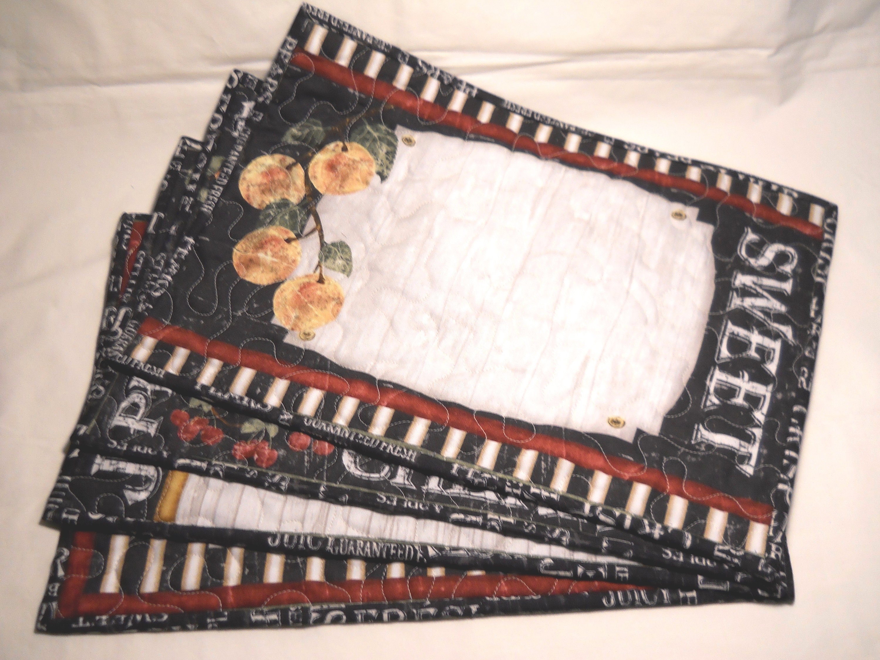 Country Kitchen Placemats / Set of 4 Placemats / Quilted Etsy